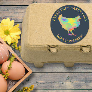 Adesivo Ovos Frescos Negócios de Frango Personalizados