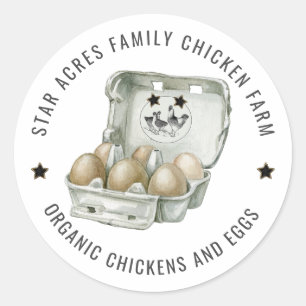 Adesivo Ovos Orgânicos Frescos de Fazenda de frango