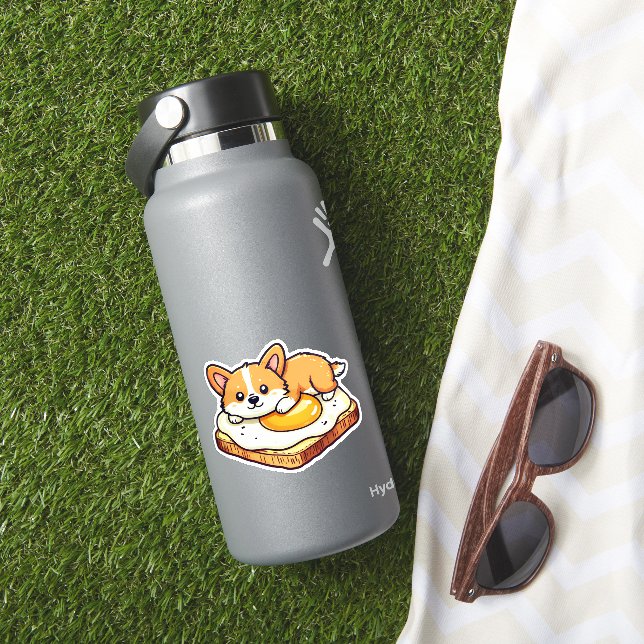 Adesivo Óvulo de pão de Kawaii Corgi (HydroFlask Insitu)