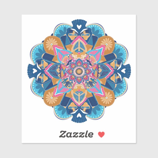 Adesivo OW Blue Mandala (Folha)