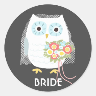 Adesivo Owl Bride   Esposa de coruja recém-casada   Marca 