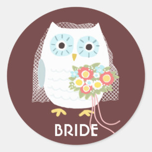 Adesivo Owl Bride   Esposa de coruja recém-casada   Marca 
