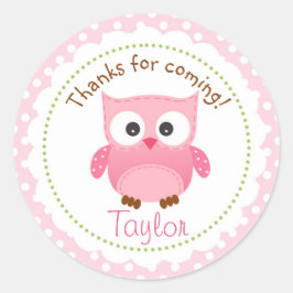 Adesivo Owl Sticker Pink (Favor do Partido primeiro aniver