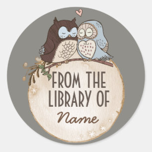 ADESIVO OWLS EM AMOR, ANIMAL STICKER, DA BIBLIOTECA DE