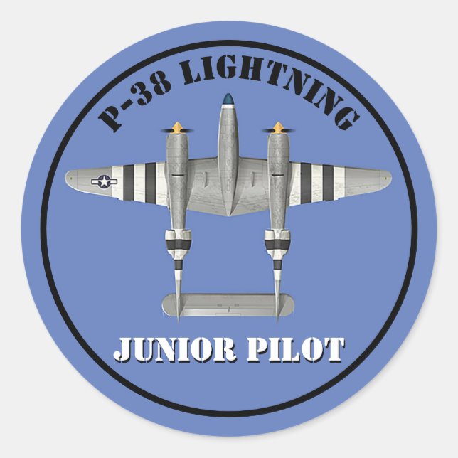 Adesivo P-38 Lightning Junior Pilot (Frente)