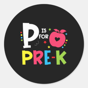 Adesivo P é para Pré-escolar de Volta às Aulas Feliz Prime