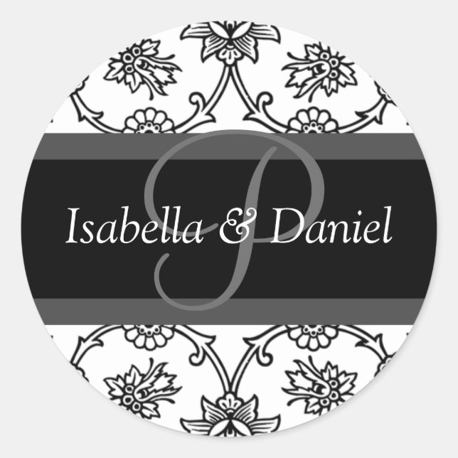 Adesivo P Monogramas Para Selos De Convite Para Casamento (Frente)