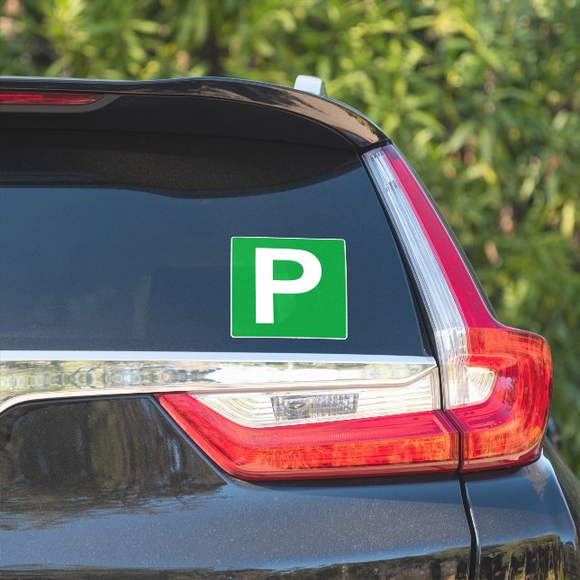 Adesivo P Plate Green / White Sticker (Lado do carro)