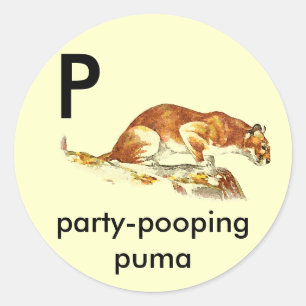 Adesivo P - puma do partido-pooping