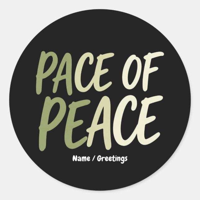 Adesivo Pace of Peace Green Slow Living Mindfulness Mantra (Frente)