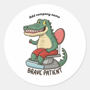 Adesivo paciente corajoso dentista crocodail