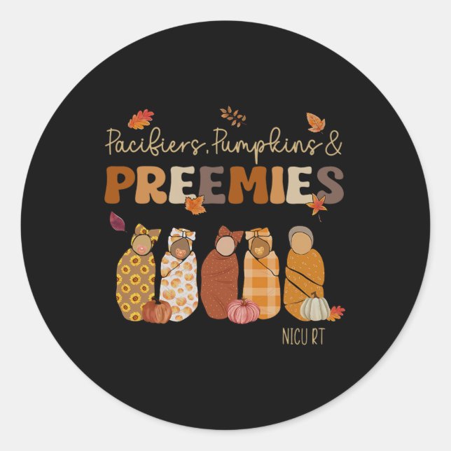 Adesivo Pacificadores Pumpkins Preemies Nicu Rt Call Obrig (Frente)