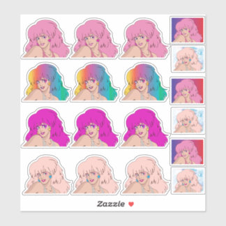 Adesivo Pack de stickers Jem retro 80s colors