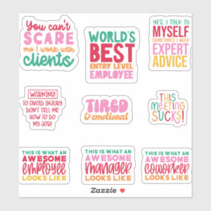 Adesivo Pack Funny Office work Sticker presentes aos coleg