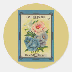 Adesivo Pacote Antiquado de Sementes: Canterbury Bells