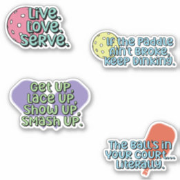 Adesivo Pacote Colorido do Jogador de Pickleball Mulitcolo