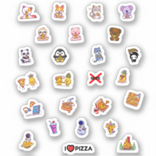 Adesivo Pacote de Abacaxi Animal Pizza Astronauta de Pizza