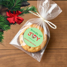 Adesivo Pacote de Alegria Chá de fraldas de Natal