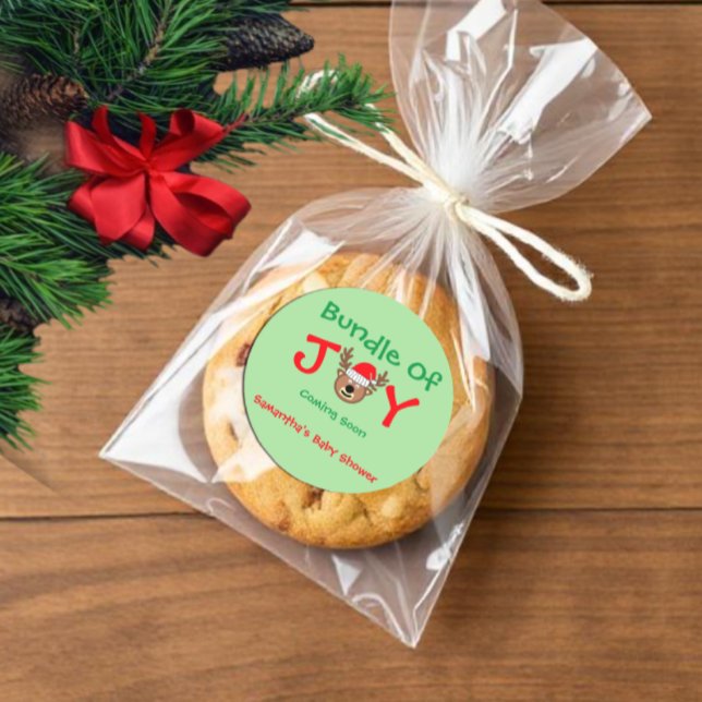 Adesivo Pacote de Alegria Chá de fraldas de Natal (Criador carregado)