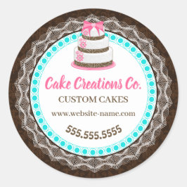 Adesivo Pacote de Bolo Elegante Personalizado