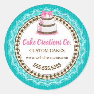 Adesivo Pacote de Bolo Elegante Personalizado