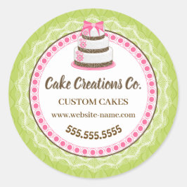 Adesivo Pacote de Bolo Elegante Personalizado