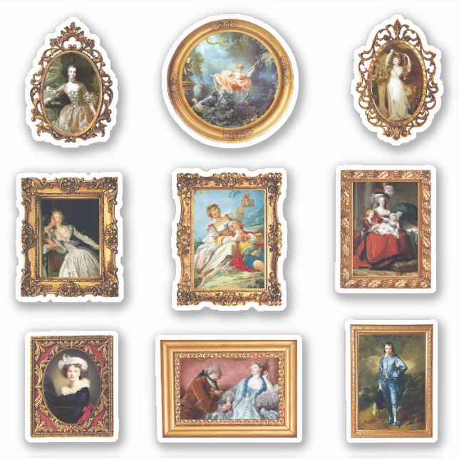 Adesivo Pacote de Conjunto de Arte Famosos Rococo (Frente)