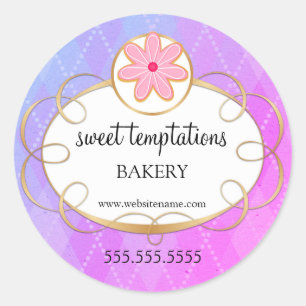 Adesivo Pacote de Cupcake Elegante Classic Round Sti