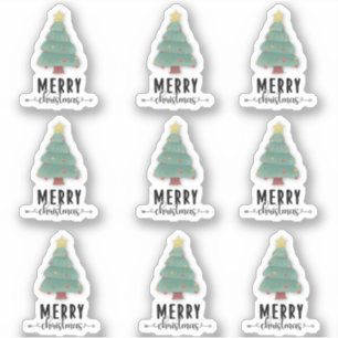 Adesivo Pacote de Decoração de Presente de Natal Feliz