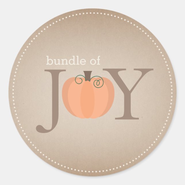 Adesivo Pacote de Joy Neutral Pumpkin Fall Baby Sticker (Frente)
