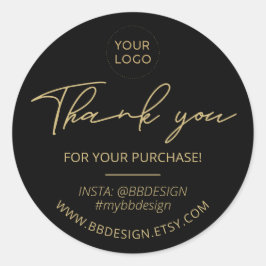 Adesivo Pacote de logotipos para empresas preto e Dourado 