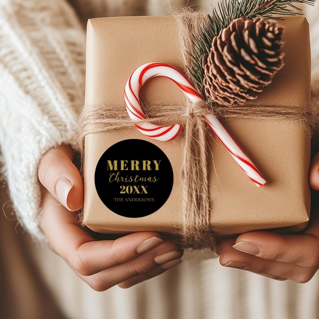 Adesivo Pacote de Natal Negra Moderno (Criador carregado)