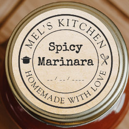 Adesivo Pacote de Produto Personalizado da Cozinha Homemad