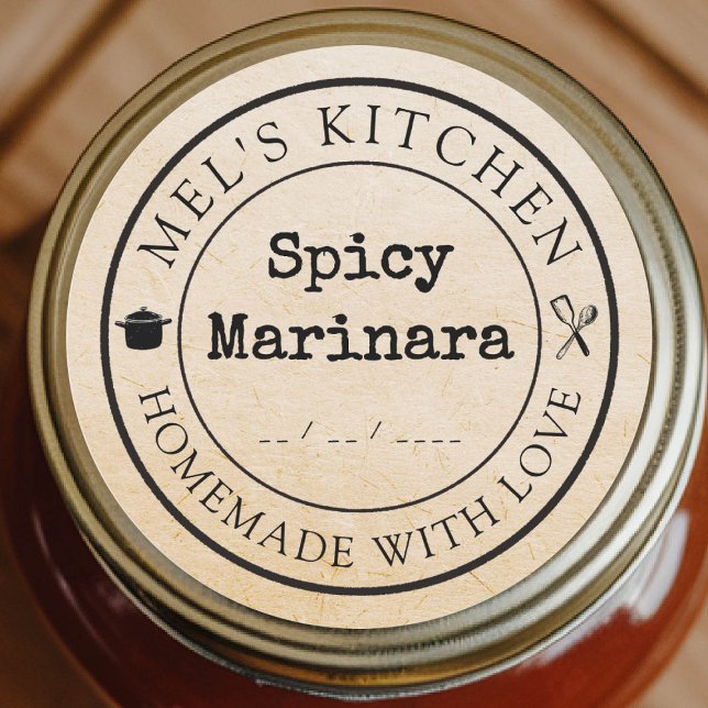 Adesivo Pacote de Produto Personalizado da Cozinha Homemad (homemade cans preserves jellies jams honey food sticker kraft label custom personalized kitchen)