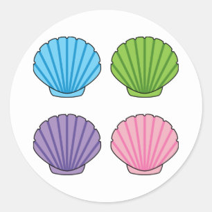 Adesivo Pacote de Seashell Colorido de Pastel
