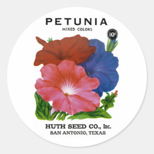 Adesivo Pacote de Semente de Petunia Vintage