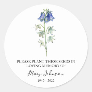 Adesivo Pacote de Semente Funeral do Memorial Bluebell