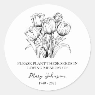Adesivo Pacote de Semente Funeral do Memorial Tulip