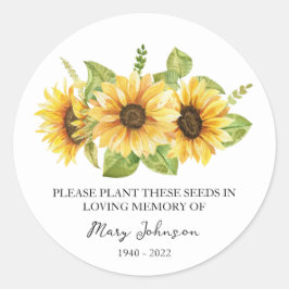 Adesivo Pacote de Semente Funerária de Sunflower Memorial