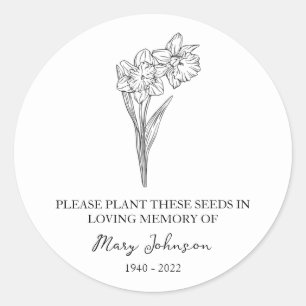 Adesivo Pacote de Semente Funerária Memorial Daffodil