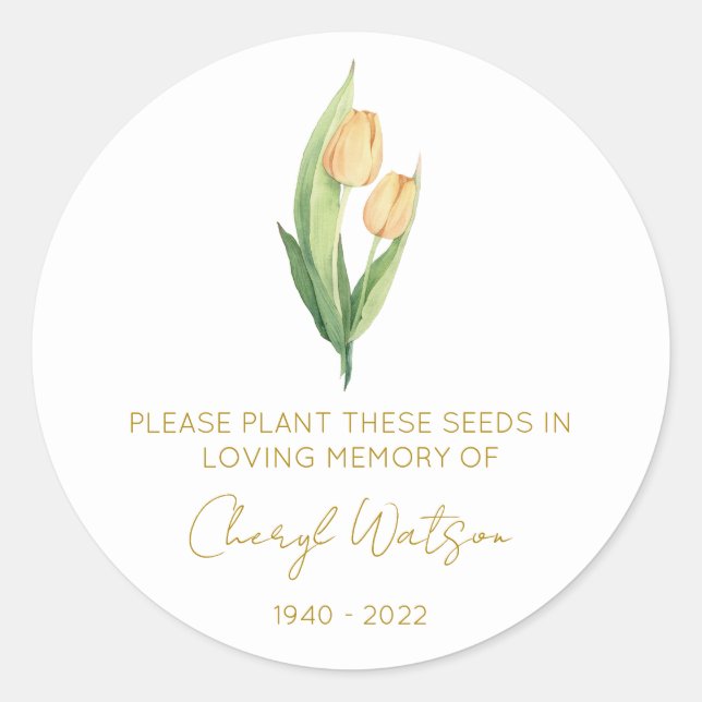Adesivo Pacote de Sementes de Tulipa Simples Memorial (Frente)