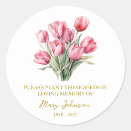 Adesivo Pacote de Sementes Funeral Memorial Tulipa