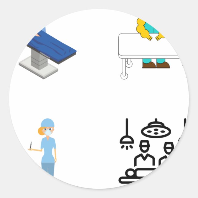 Adesivo Pacote de Sticker de Enfermeira da Sala Operaciona (Frente)