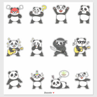 Adesivo Pacote de Stickers de Emoji de Panda Fofo