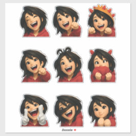 Adesivo Pacote de Stickers de Menina Divertida e Fofa com