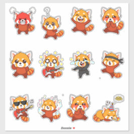 Adesivo Pacote de Stickers de Panda Vermelho Fofo — Expres