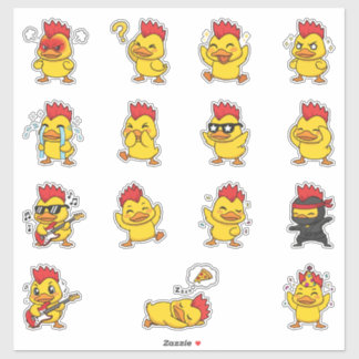 Adesivo Pacote de Stickers Emoji Funky Duck Punk