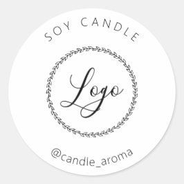 Adesivo Pacote de Vela com Logotipo Minimalista Simples Pr