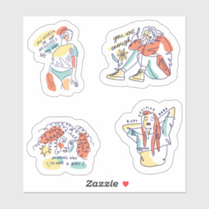 Adesivo Pacote do Sticker de Positividade Corpo