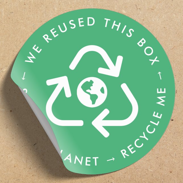 Adesivo Pacote reutilizado do reciclar Me Salve o Planeta  (Reused box sticker for eco conscious order shipping)